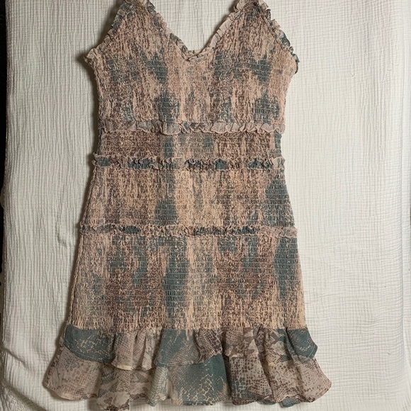 Karlie sz M pink/bluegrey dress cottage core - Picture 1 of 8